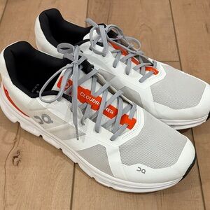 On Running Sneakers with White and Gray Tones